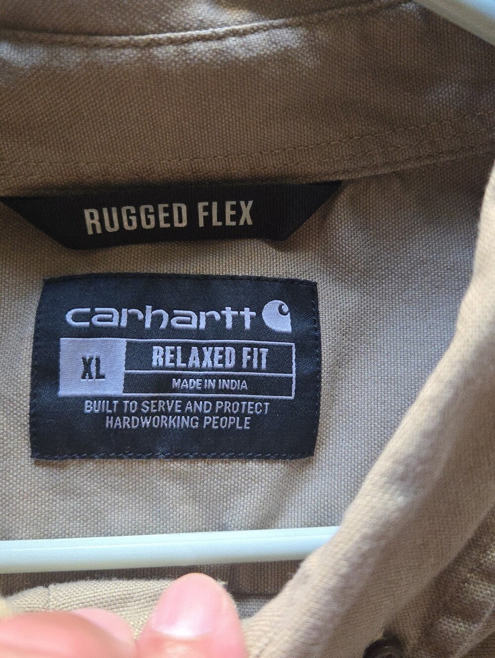 Carhartt Workwear Men XL Brown Relaxed Fit Button Up Short Sleeve Used 0826 - Picture 3 of 6